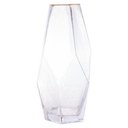 Ver imagem 1 de Vaso com Borda Dourada Wolff Taj de Vidro 13cm x 28,5cm