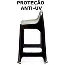 Ver imagem 5 de Kit 6 Banquetas de Plástico Banquinho com Encosto Preto Empilhável
