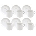 Ver imagem 1 de Conjunto Xícaras de Café com Pires em Porcelana 100ml Tramontina 12 Peças