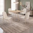 Ver imagem 1 de Conjunto para Sala de Jantar Mesa Ômega Tampo Quadrado 90x90cm com 4 Cadeiras Rubi