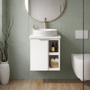 Ver imagem 1 de Gabinete Armario Banheiro Suspenso 100% Mdf 15mm 40cm Branco sem Furos