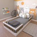 Ver imagem 1 de Cama Infantil Montessoriana Solteiro Cori Yescasa Branco/Carvalho Mel