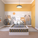 Ver mais imagens de Cama Infantil Montessoriana Solteiro Cori Yescasa Branco/Carvalho Mel