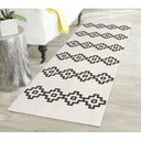 Ver imagem 1 de Tapete Passadeira Boho Ponto Cruz 45x140cm Natural/Preto - Antiderrapante FASTLAR