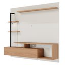 Ver imagem 4 de Painel Bancada Suspensa para TV até 58 Pol. Maragogi Off White/Freijó - Colibri