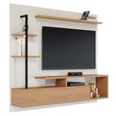 Ver imagem 3 de Painel Bancada Suspensa para TV até 58 Pol. Maragogi Off White/Freijó - Colibri