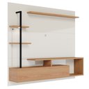 Ver imagem 5 de Painel Bancada Suspensa para TV até 58 Pol. Maragogi Off White/Freijó - Colibri