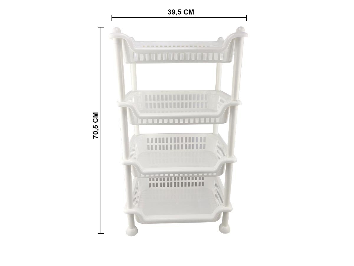 Prateleira Estante Fruteira Plástico Modular Multiuso 4 Andares Nitron Para Cozinha Lavanderia:Branc - 2