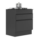 Ver imagem 1 de Balcão Cozinha para Cooktop 70cm com Rodapé 1 Porta 1 Gaveta Veneza Multimóveis V2118 Preto