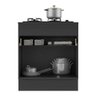 Balcão Cozinha para Cooktop 70cm com Rodapé 1 Porta 1 Gaveta Veneza Multimóveis V2118 Preto - 4