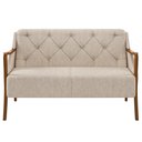 Ver imagem 6 de Kit Namoradeira 135cm e 2 Poltronas Decorativas Capitonê Lapa M22 Linho Cru Liso - Mpozenato