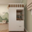 Ver imagem 5 de Cama Solteiro Alta Sky com Escrivaninha, Armários e Gavetas