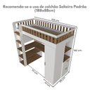 Ver imagem 3 de Cama Solteiro Alta Sky com Escrivaninha, Armários e Gavetas