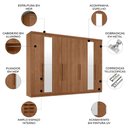 Ver imagem 3 de Guarda Roupa Casal 239cm 8 Portas 4 Gavetas com Espelho Vortex Jatobá S01 - Mpozenato