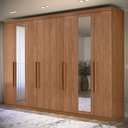Ver imagem 1 de Guarda Roupa Casal 239cm 8 Portas 4 Gavetas com Espelho Vortex Jatobá S01 - Mpozenato