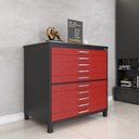 Ver imagem 1 de Mapoteca 10 Gavetas 120,4cm x 122,3cm Aço Preto/Vermelho