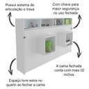 Ver imagem 5 de Cama Retratil Horizontal Solteiro CM8020 Branco Tecno Mobili