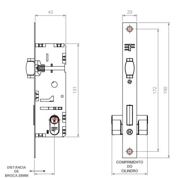 Fechadura Porta Pivotante Rolete Cromado - 3