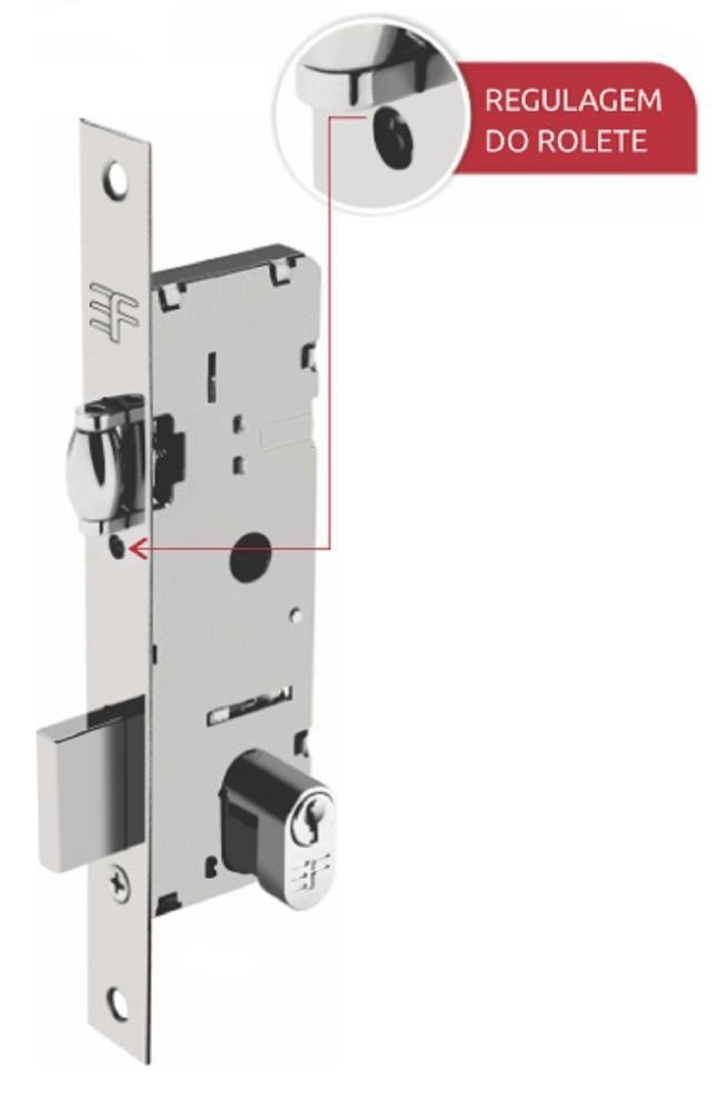 Fechadura Porta Pivotante Rolete Cromado