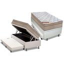 Ver imagem 1 de Cama Box Baú C/auxiliar Solteiro: Colchão Molas Castor Bonnel Revolution + Base Crc Courano Black(