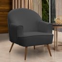 Ver imagem 2 de Poltrona Decorativa Pérola Pés Palito Veludo Cinza