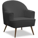 Ver imagem 1 de Poltrona Decorativa Pérola Pés Palito Veludo Cinza