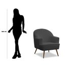 Ver imagem 5 de Poltrona Decorativa Pérola Pés Palito Veludo Cinza