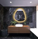 Ver imagem 2 de Espelho orgânico decorativo iluminado com led quente 80x90cm