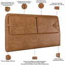 Ver imagem 4 de Cabeceira Cama Box Casal Estofada 140cm Mali P05 Couríssimo Whisky - Lyam Decor