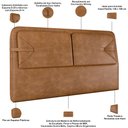 Ver imagem 5 de Cabeceira Cama Box Casal Estofada 140cm Mali P05 Couríssimo Whisky - Lyam Decor