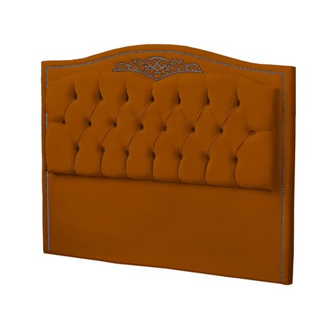 Cabeceira Casal Estofada para Cama Box Maitê Veludo Ateliê do Conforto Cabeceira Casal Estofada Cama