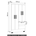 Ver imagem 4 de Guarda Roupa Solteiro 100cm 4 Portas Raely Atacama/off A15 - Mpozenato