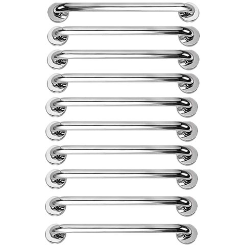 Barra Alça Apoio 50cm Kit 10 Uni Idoso Gestante Cadeirante Suporte Anti Queda Banheiro Escada Corrim
