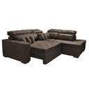 Ver imagem 7 de Sofá de Canto 2.60x2.36m Retrátil e Reclinável com Molas Cama inBox Platinum Direito Suede Café
