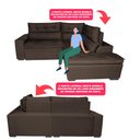 Ver imagem 4 de Sofá de Canto 2.60x2.36m Retrátil e Reclinável com Molas Cama inBox Platinum Direito Suede Café