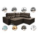 Ver imagem 3 de Sofá de Canto 2.60x2.36m Retrátil e Reclinável com Molas Cama inBox Platinum Direito Suede Café