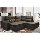 Ver imagem 1 de Sofá de Canto 2.60x2.36m Retrátil e Reclinável com Molas Cama inBox Platinum Direito Suede Café