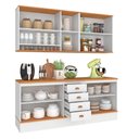 Ver imagem 4 de Cozinha Completa Aspen 7 Portas 4 Gavetas com Vidro Branco/Cinamomo - Fellicci