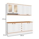 Ver imagem 2 de Cozinha Completa Aspen 7 Portas 4 Gavetas com Vidro Branco/Cinamomo - Fellicci