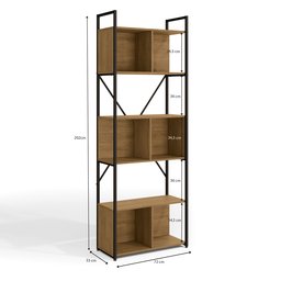 Estante para Livros Industrial 7 Prateleiras 200cmx72cm Office - 3