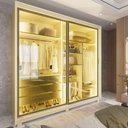 Ver imagem 1 de Guarda Roupa 100% Mdf Platinum Led 2 Portas Reflecta Off White - Gelius