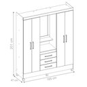 Ver imagem 2 de Guarda Roupa Cairo Casal 4 Portas Branco Rosa