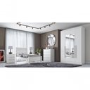 Ver imagem 2 de Guarda Roupa Casal Moderni New 4 Portas de Bater 3 Gavetas MDP com Espelho Branco