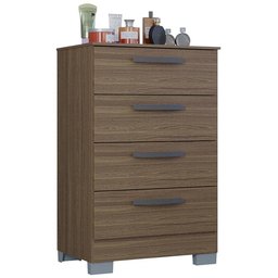 Comoda 4 Gavetas 59 Cm 867 Castanho Poqq Castanho - 1