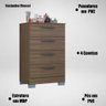 Comoda 4 Gavetas 59 Cm 867 Castanho Poqq Castanho - 4