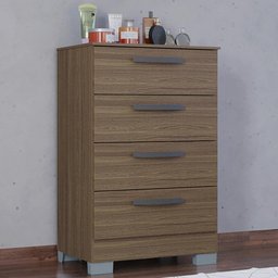 Comoda 4 Gavetas 59 Cm 867 Castanho Poqq Castanho - 6