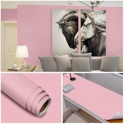 Kit 3 Rolos Papel Parede Lavavel Hd Textura Casca Rosa Claro - 3