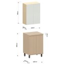 Ver imagem 4 de Kit Armário Aéreo e Balcão 2 Portas 60 Cm Aurora Cinza Cristal Pet/carvalho