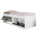 Ver imagem 4 de Cama Box Solteiro Vila Serena com Sapateira e Colchão Branco Framar