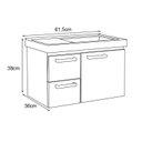 Ver imagem 3 de Gabinete para Banheiro 1 Porta e 2 Gavetas em Aço Branco Romã